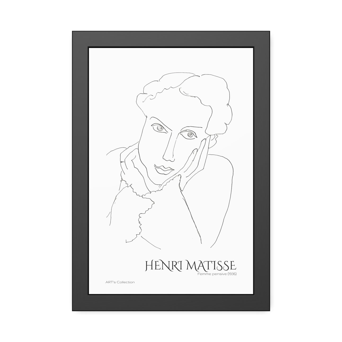 Femme pensive (1936) by Henri Matisse / Affiche Encadrée série ART's Collection