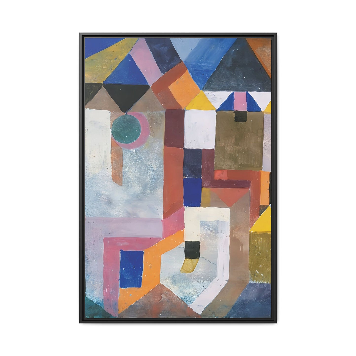 Colorful Architecture (1917) by Paul Klee / Toile encadrée sur caisse américaine