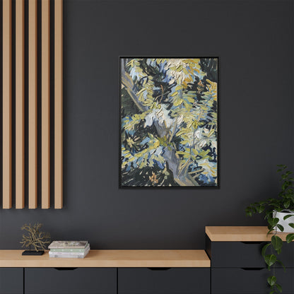 Acacia in Flowers by Vincent van Gogh / Toile encadrée sur caisse américaine