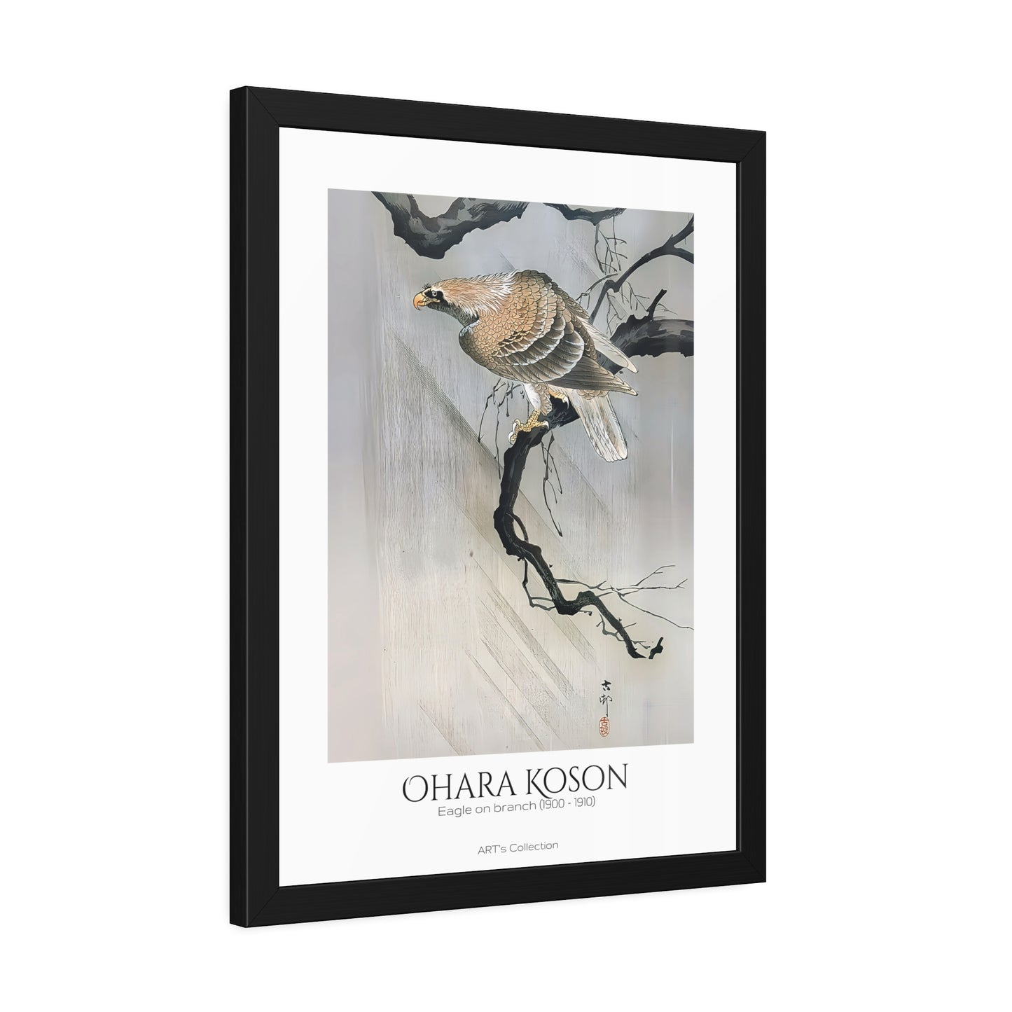 Eagle on branch (1900 - 1910) by Ohara Koson / Affiche Encadrée série ART's Collection