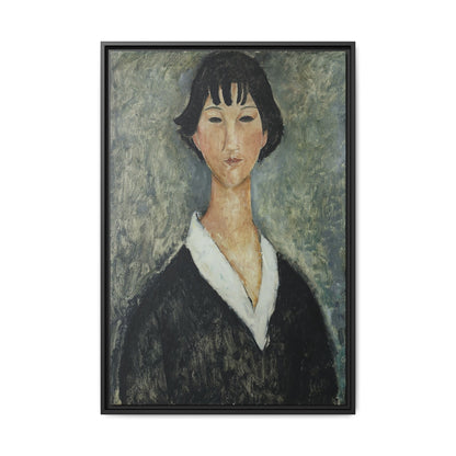 Jeune Fille Aux Cheveux Noirs by Amedeo Modigliani / Toile encadrée sur caisse américaine