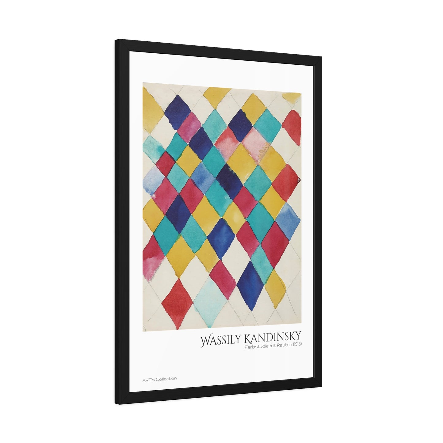 Farbstudie mit Rauten (1913) by Wassily Kandinsky / Affiche Encadrée série ART's Collection