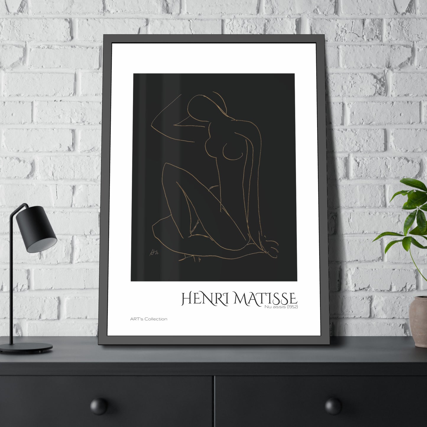 Nu assis (1952) by Henri Matisse version imposition / Affiche Encadrée série ART's Collection