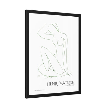 Nu assis (1952) by Henri Matisse version verte / Affiche Encadrée série ART's Collection