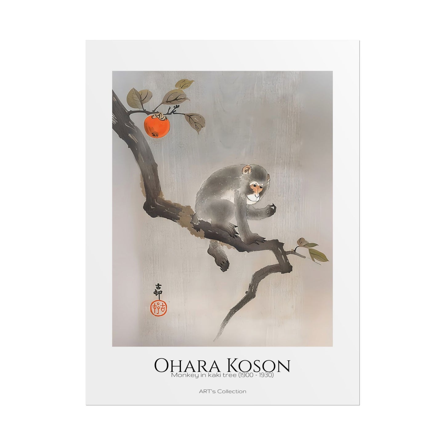 Monkey in kaki tree (1900 - 1930) by Ohara Koson / Affiche imprimée - Série ART's Collection