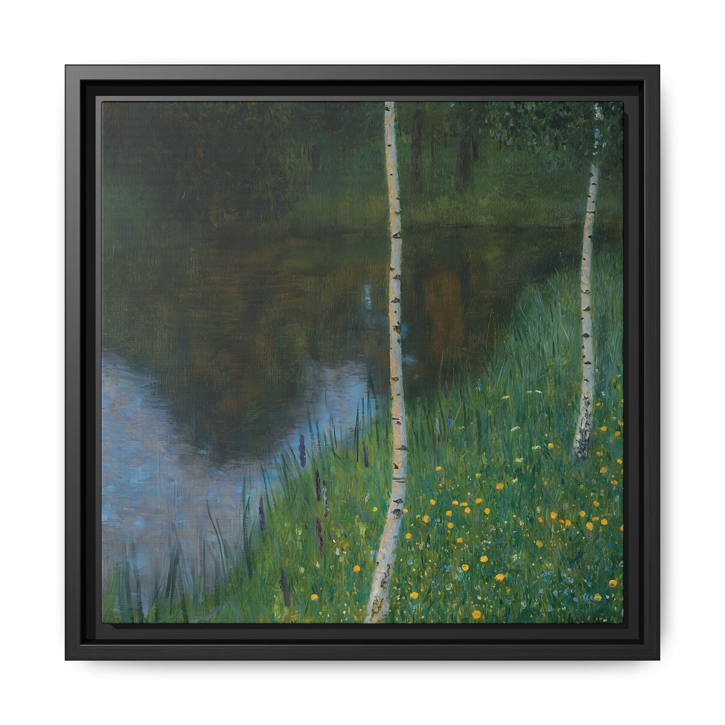 Lakeshore With Birches  by Gustav Klimt / Toile encadrée sur caisse américaine