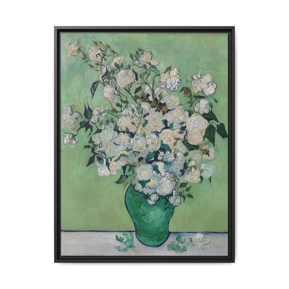 Roses (1890) by Vincent van Gogh / Toile encadrée sur caisse américaine