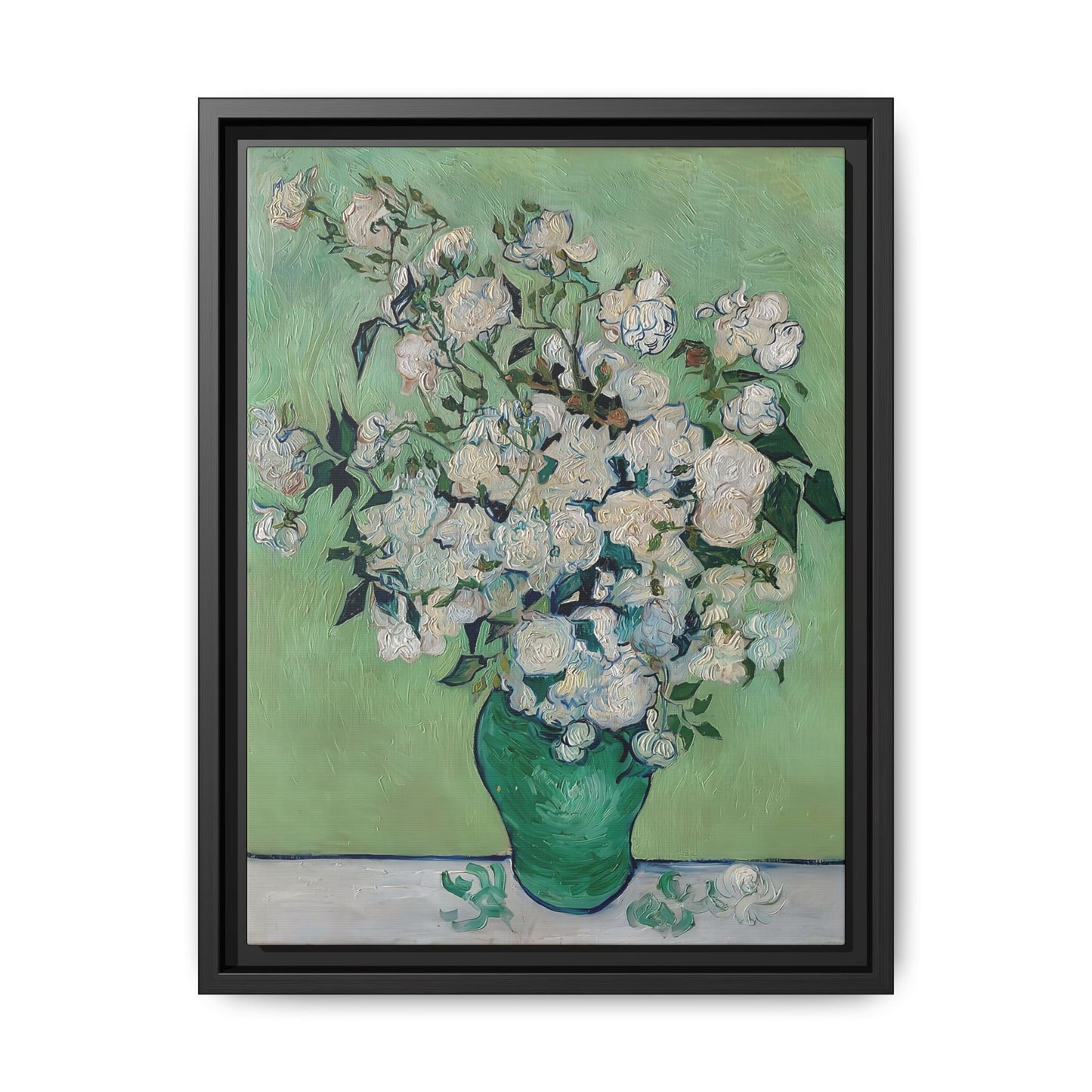 Roses (1890) by Vincent van Gogh / Toile encadrée sur caisse américaine