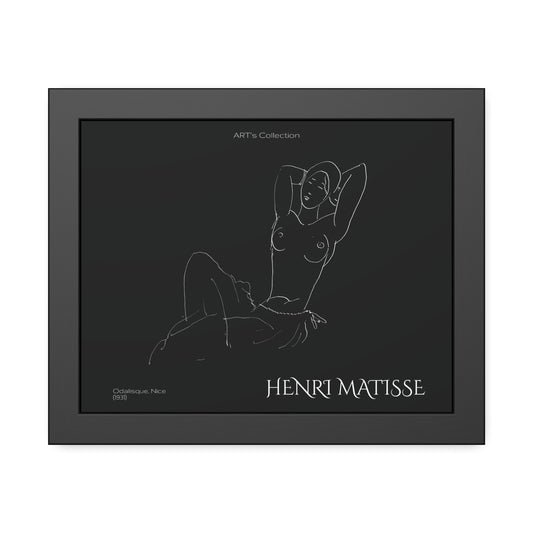 Odalisque, Nice (1931) black édition by Henry Matisse  / Affiche Encadrée série ART's Collection