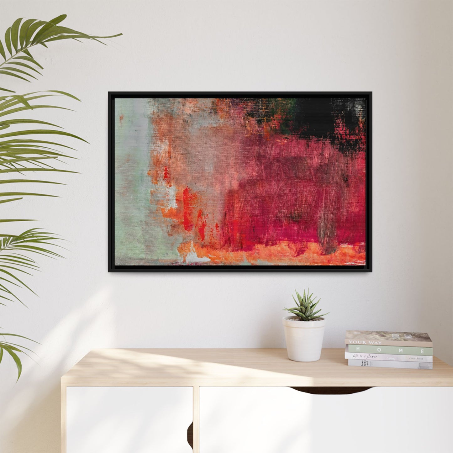 Tableau Contemporain Rubis "Série Sign Collections" / Toile encadrée sur caisse américaine