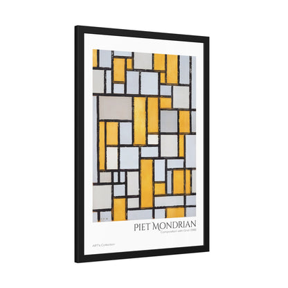 Composition with Grid 1 (1918) by Piet Mondrian / Affiche Encadrée série ART's Collection