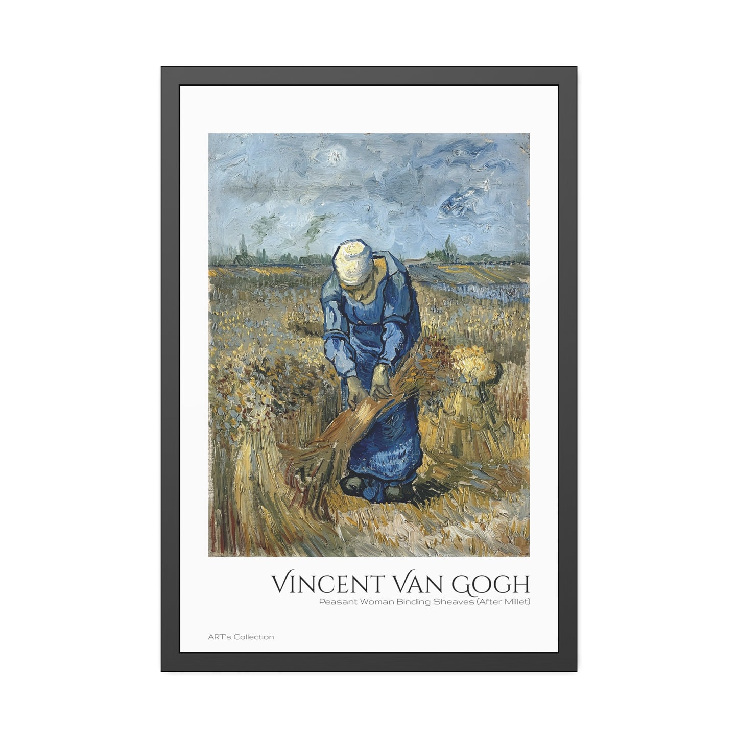 Peasant Woman Binding Sheaves (After Millet) by Vincent Van Gogh / Affiche Encadrée série ART's Collection