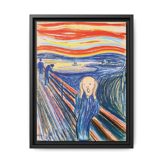 The Scream (1895) color version by Edvard Munch  / Toile encadrée sur caisse américaine