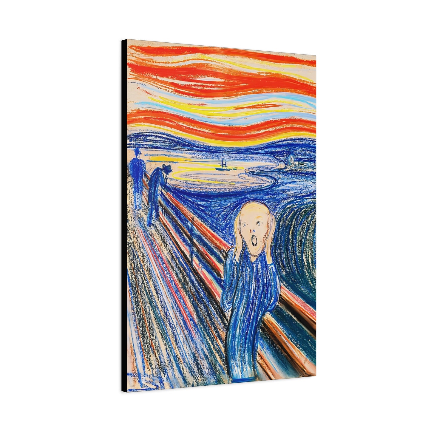 The Scream (1895) color version by Edvard Munch / Reproduction Fine Art sur Toile / Epaisseur 3,2cm - 1'25 po