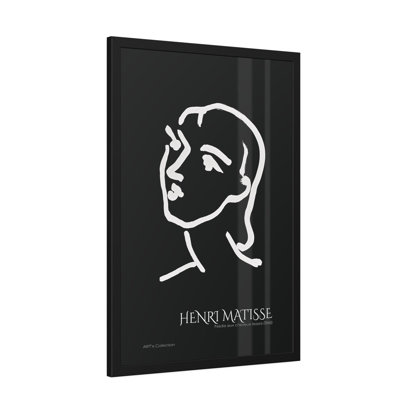 Nadia aux cheveux lisses (1948) black édition by Henri Matisse / Affiche Encadrée série ART's Collection