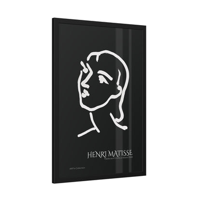 Nadia aux cheveux lisses (1948) black édition by Henri Matisse / Affiche Encadrée série ART's Collection