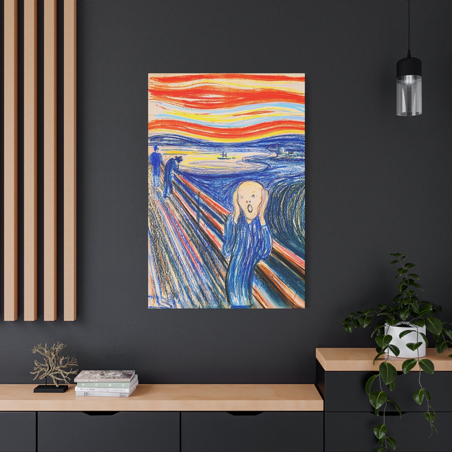 The Scream (1895) color version by Edvard Munch / Reproduction Fine Art sur Toile / Epaisseur 3,2cm - 1'25 po