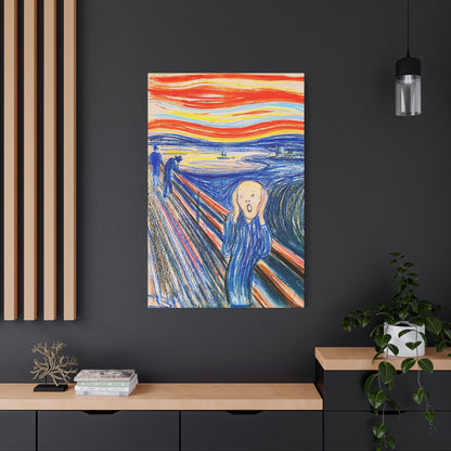 The Scream (1895) color version by Edvard Munch / Reproduction Fine Art sur Toile / Epaisseur 3,2cm - 1'25 po