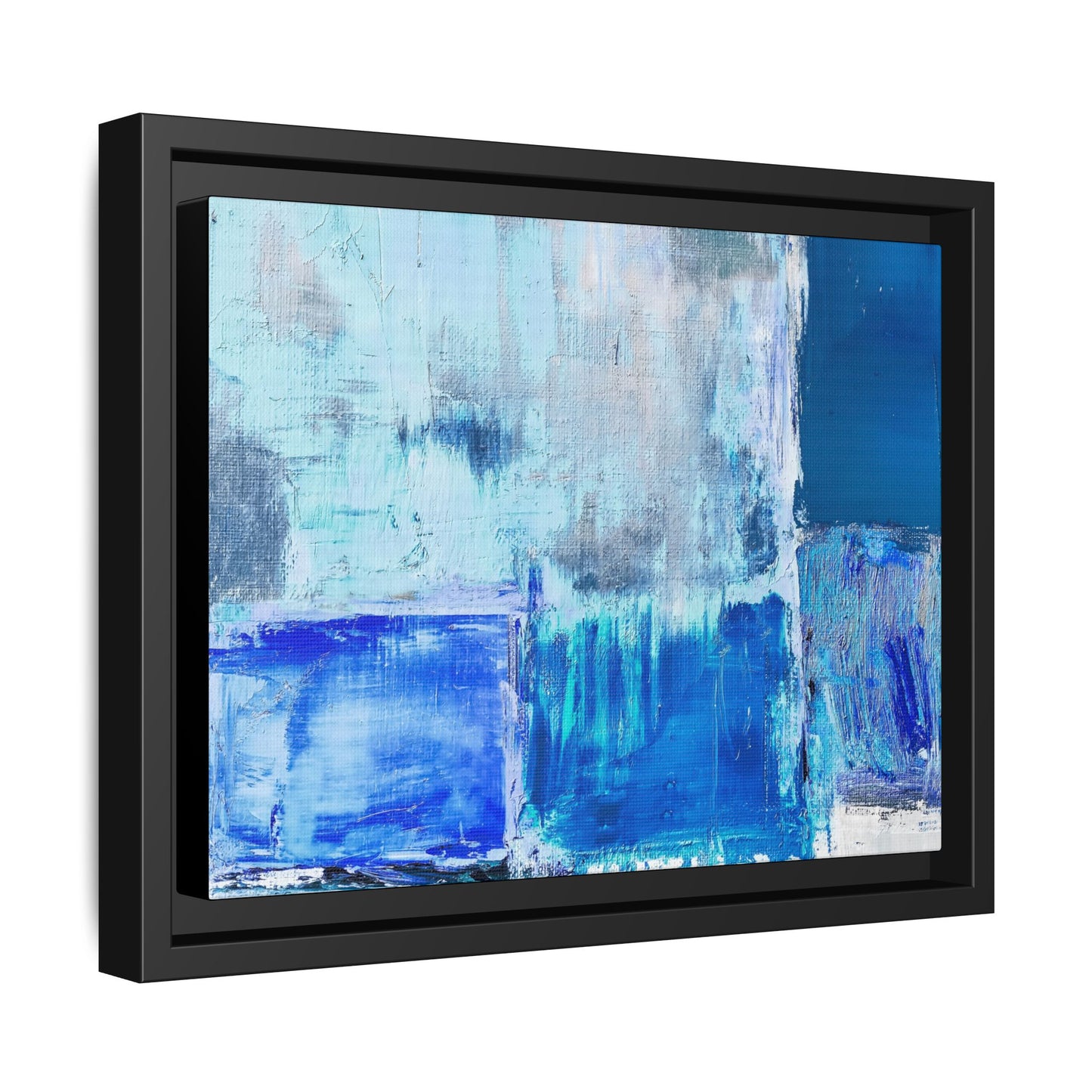 Tableau Beaux Arts Bleu Azur "Série Sign Collections" / Toile encadrée sur caisse américaine