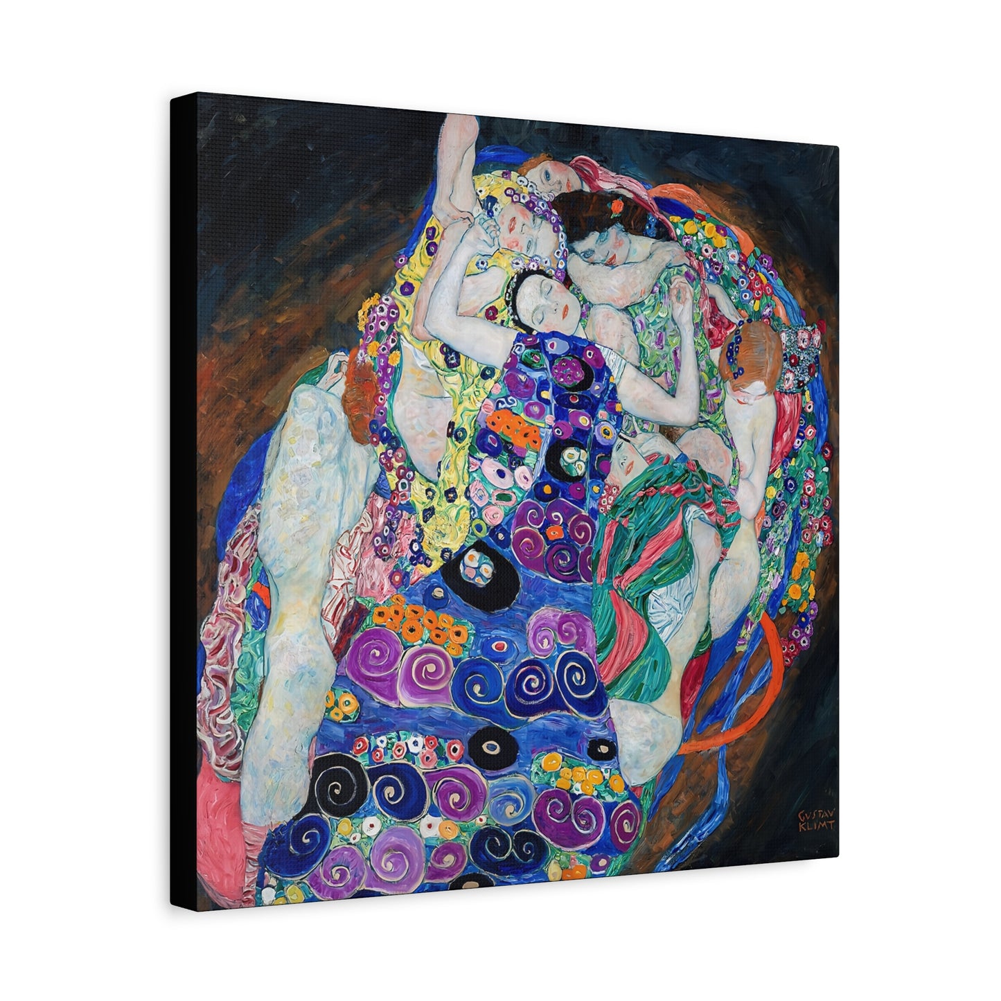 The Maiden (1913) by Gustav Klimt / Reproduction Fine Art sur Toile / Flanc Large Epaisseur 3.2 cm - 1.25 inch