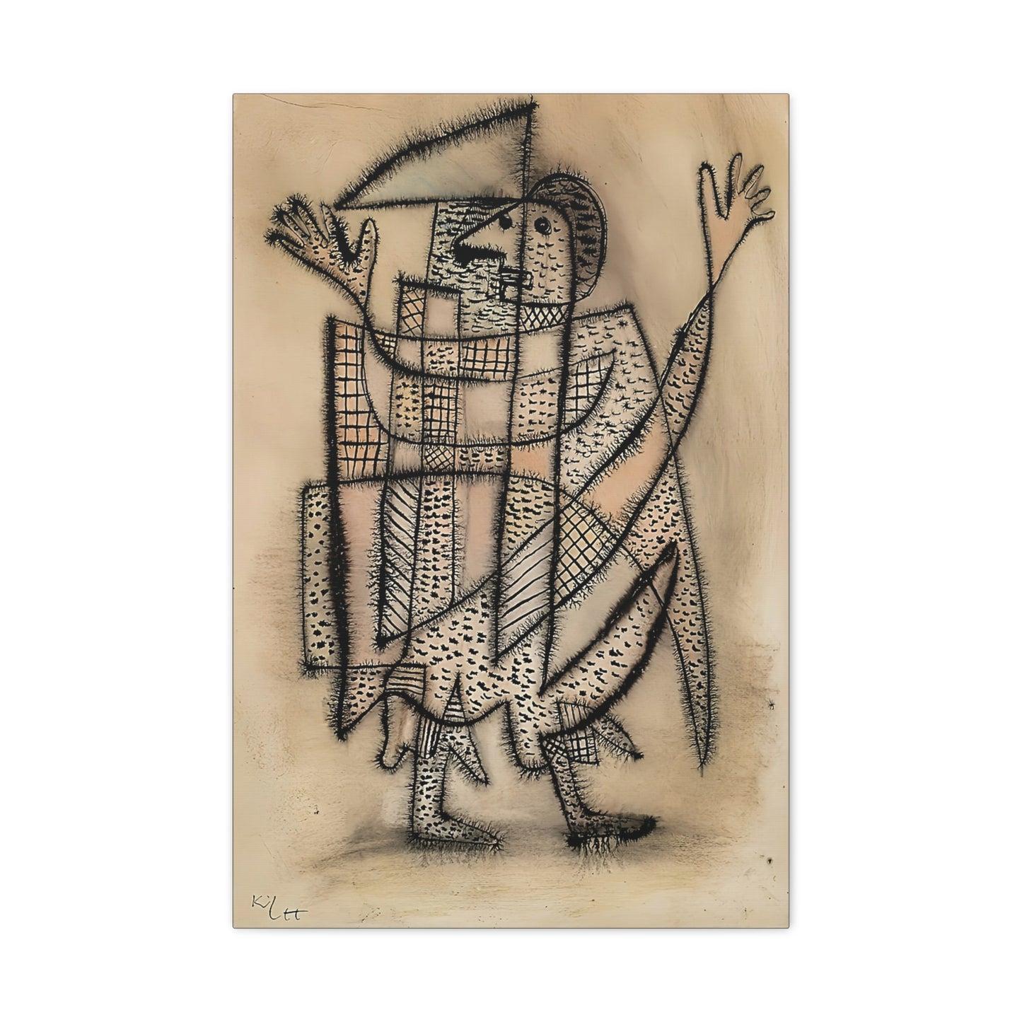 Maske mit Sense (1927) by Paul Klee  / Reproduction Fine Art sur Toile / Epaisseur 3.2 cm - 1.25 inch