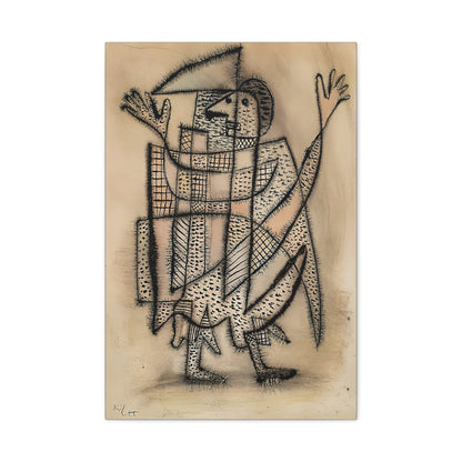 Maske mit Sense (1927) by Paul Klee  / Reproduction Fine Art sur Toile / Epaisseur 3.2 cm - 1.25 inch