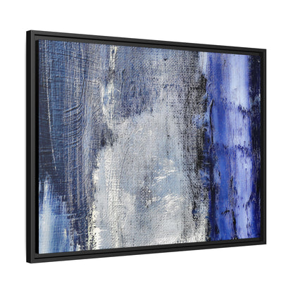 Tableau Beaux Arts Anthracite & Bleu Contrasté "Série Sign Collections" / Toile encadrée sur caisse américaine