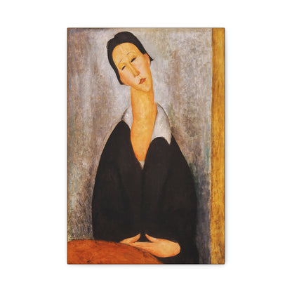 Portrait Of A Polish Woman  by Amedeo Modigliani / Reproduction Fine Art sur Toile / Flanc Large Epaisseur 3.2 cm - 1.25 inch