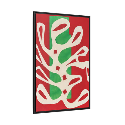 Henri Matisse / Algue blanche sur fond rouge et vert (1947) / Toile encadrée sur caisse américaine
