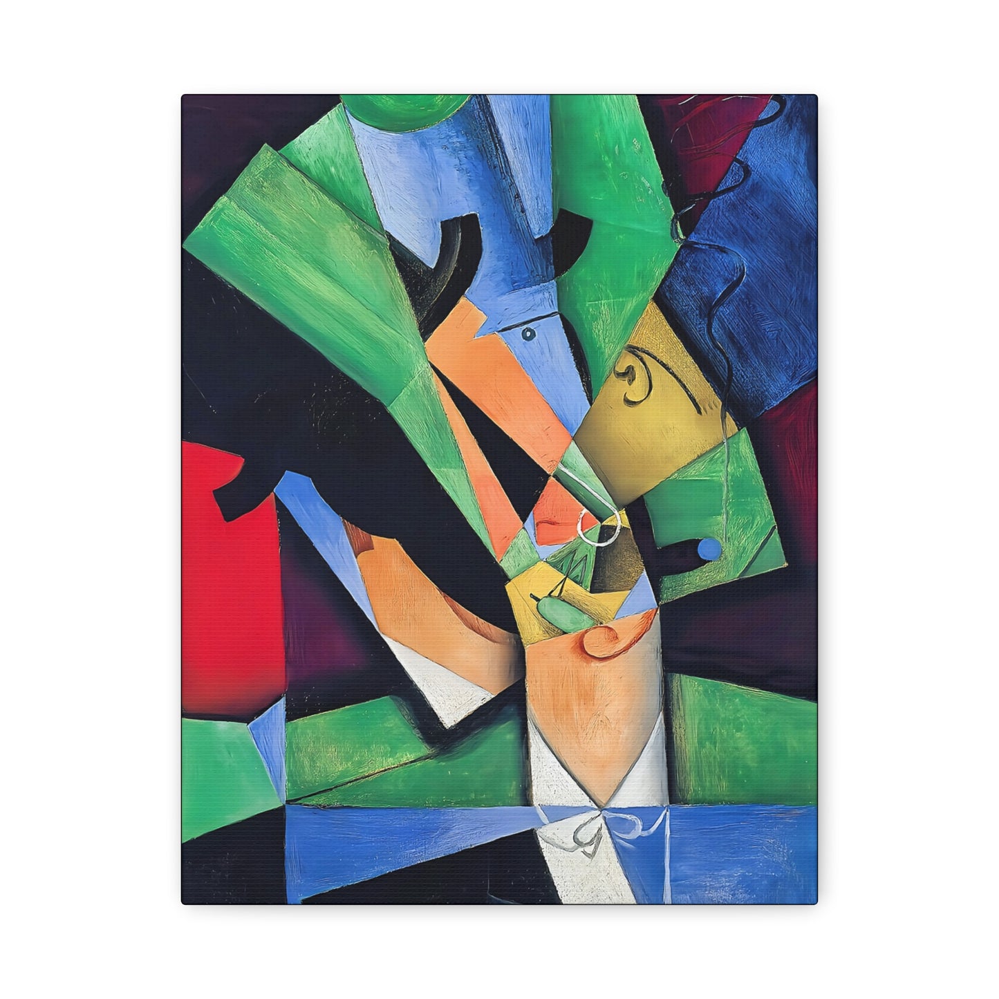 The Smoker (1913) by Juan Gris / Reproduction Fine Art sur Toile / Flanc Large Epaisseur 3.2 cm - 1.25 inch