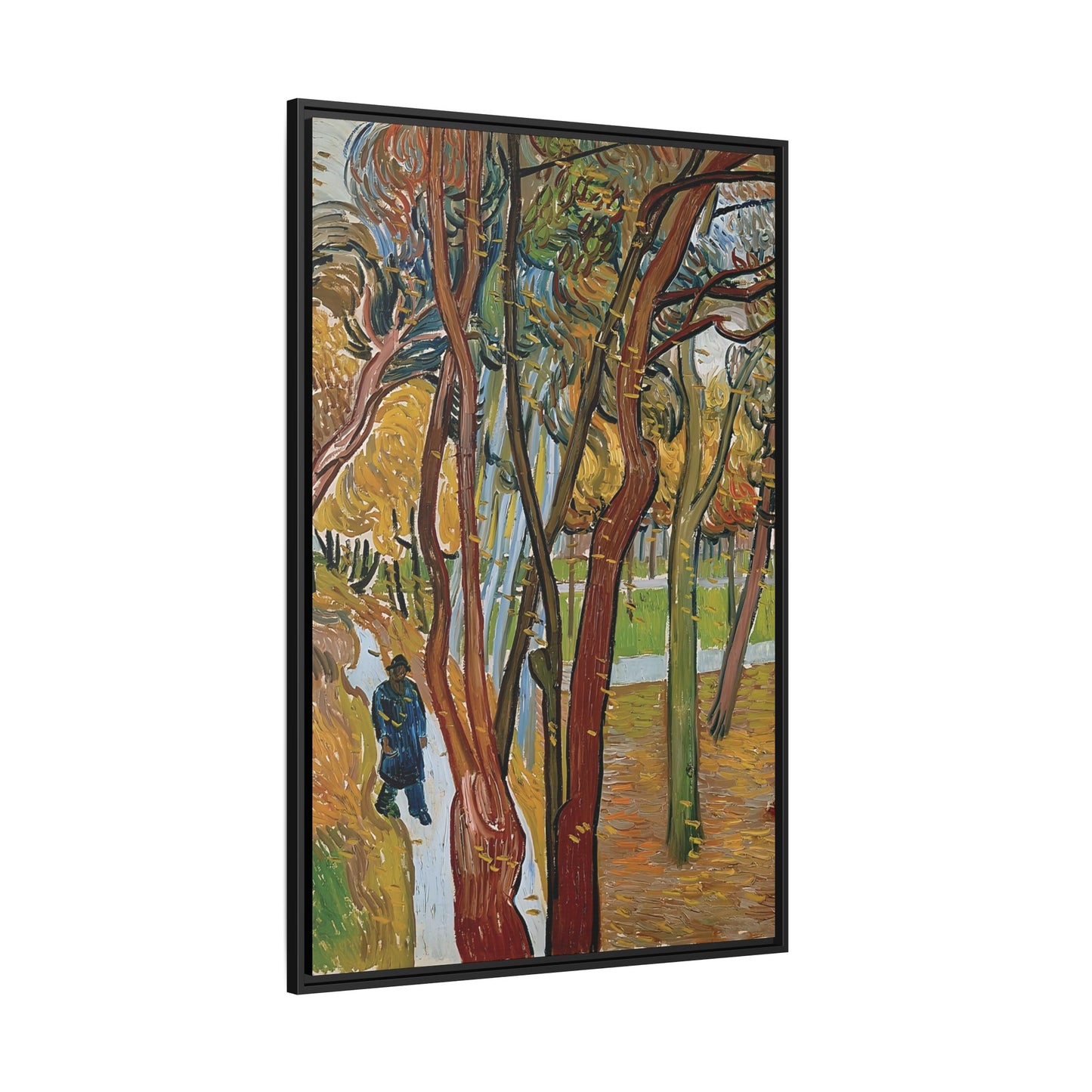 The garden of Saint Paul's Hospital (The fall of the leaves) by Vincent van Gogh / Toile encadrée sur caisse américaine