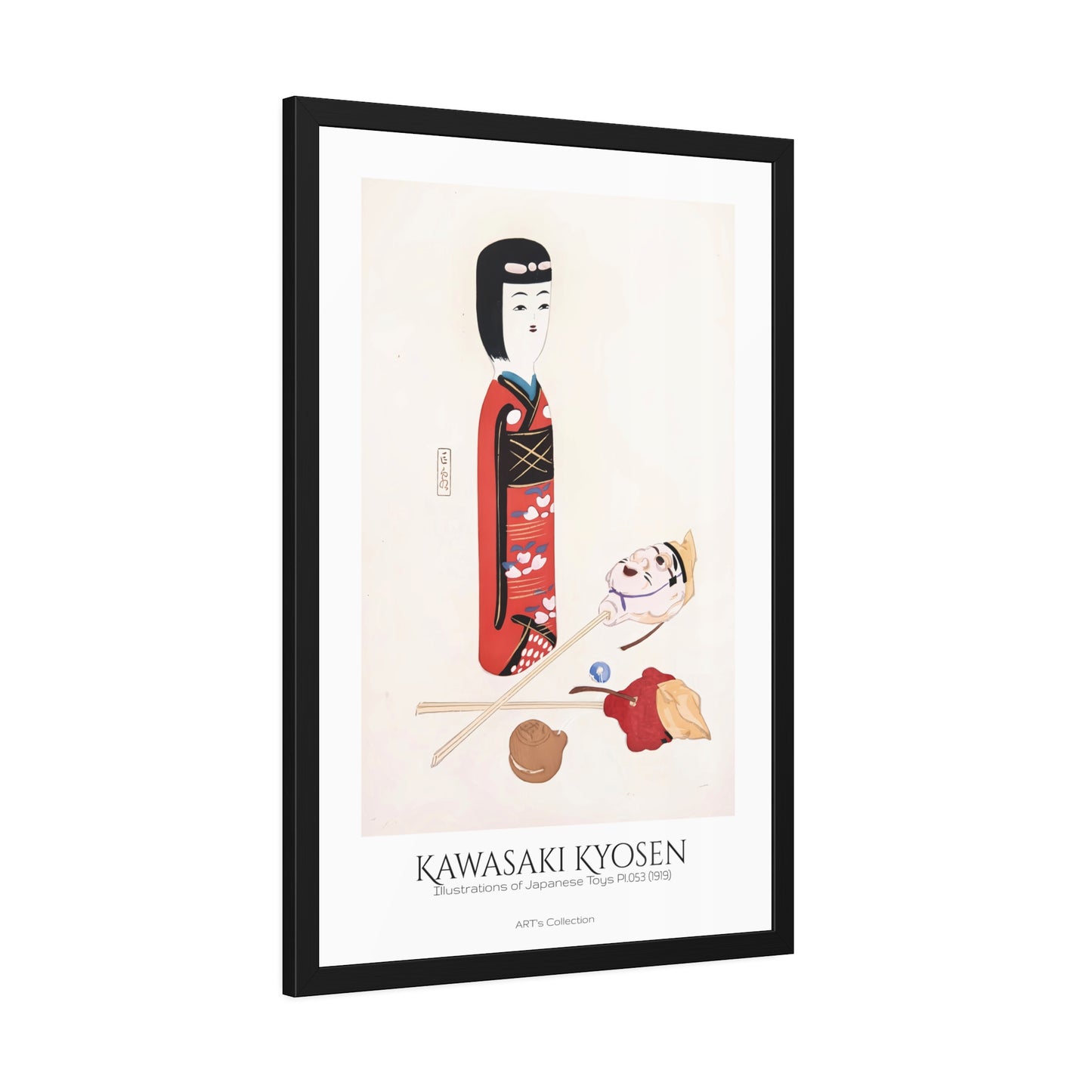 Illustrations of Japanese Toys Pl.053 (1919) by Kawasaki Kyosen / Affiche Encadrée série ART's Collection