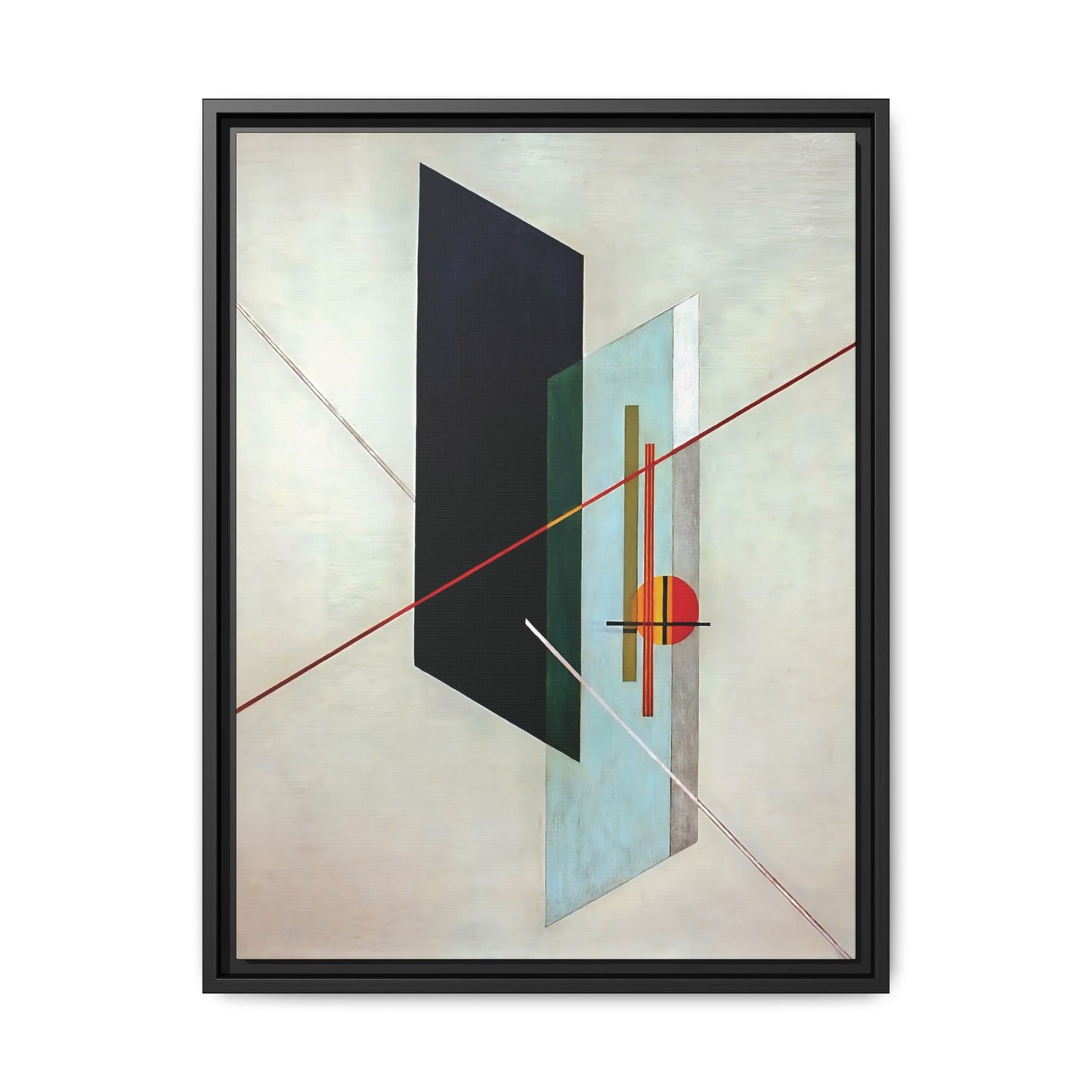 A IX (1923) by László Moholy-Nagy  / Toile encadrée sur caisse américaine