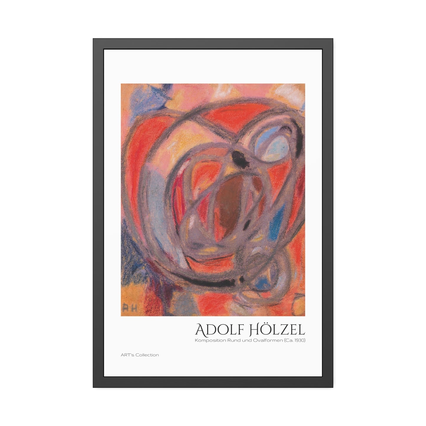 Komposition Rund- und Ovalformen (Ca. 1930) by Adolf Hölzel  / Affiche Encadrée série ART's Collection