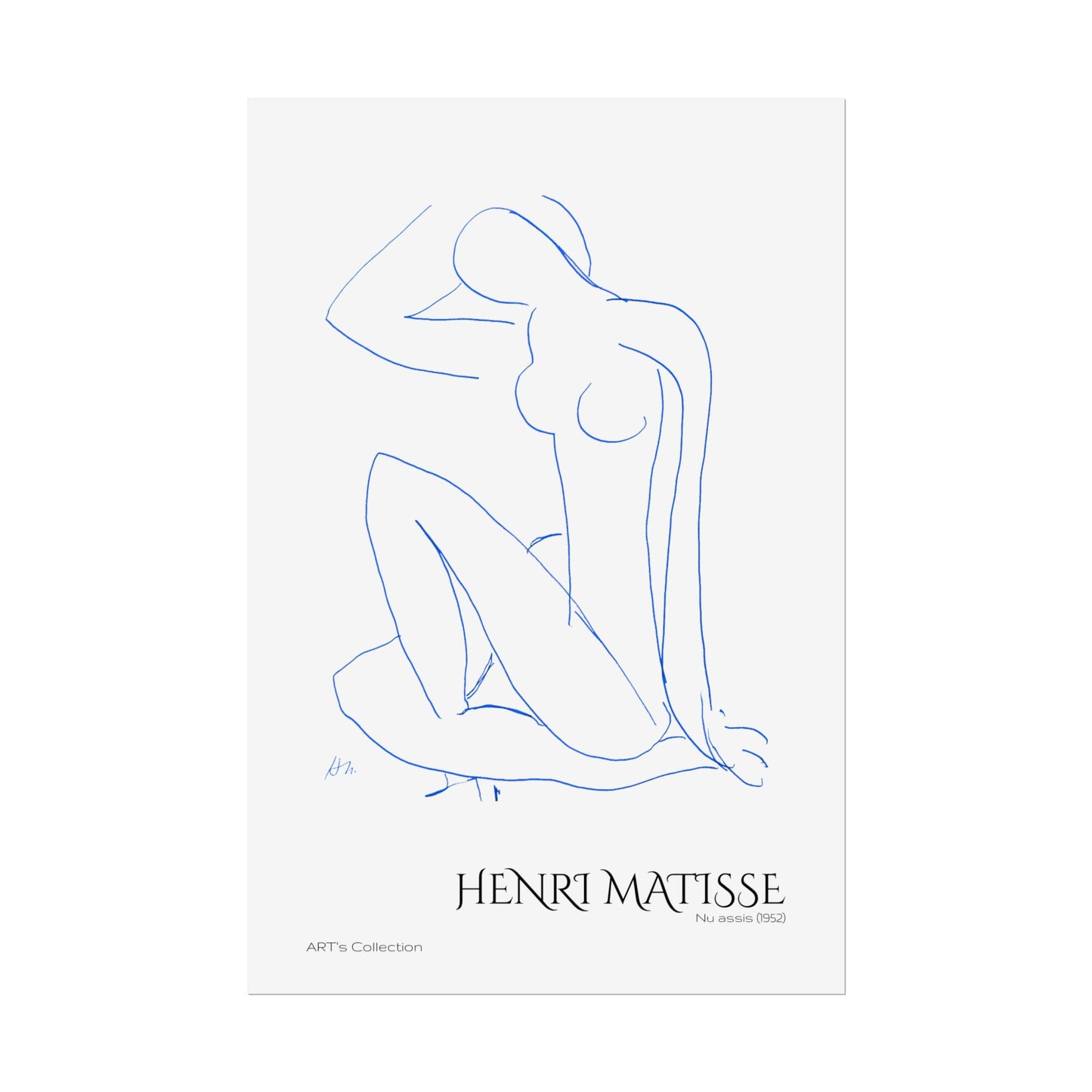 Nu assis (1952) version bleue by Henri Matisse / Affiche imprimée - Série ART's Collection