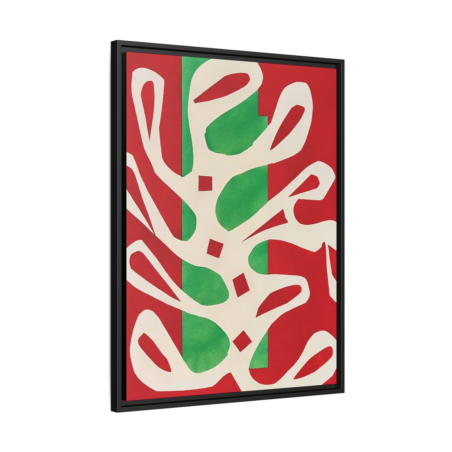 Henri Matisse / Algue blanche sur fond rouge et vert (1947) / Toile encadrée sur caisse américaine