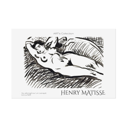Nu allongé sur un canapé (circa 1927) by Henry Matisse / Affiche imprimée - Série ART's Collection