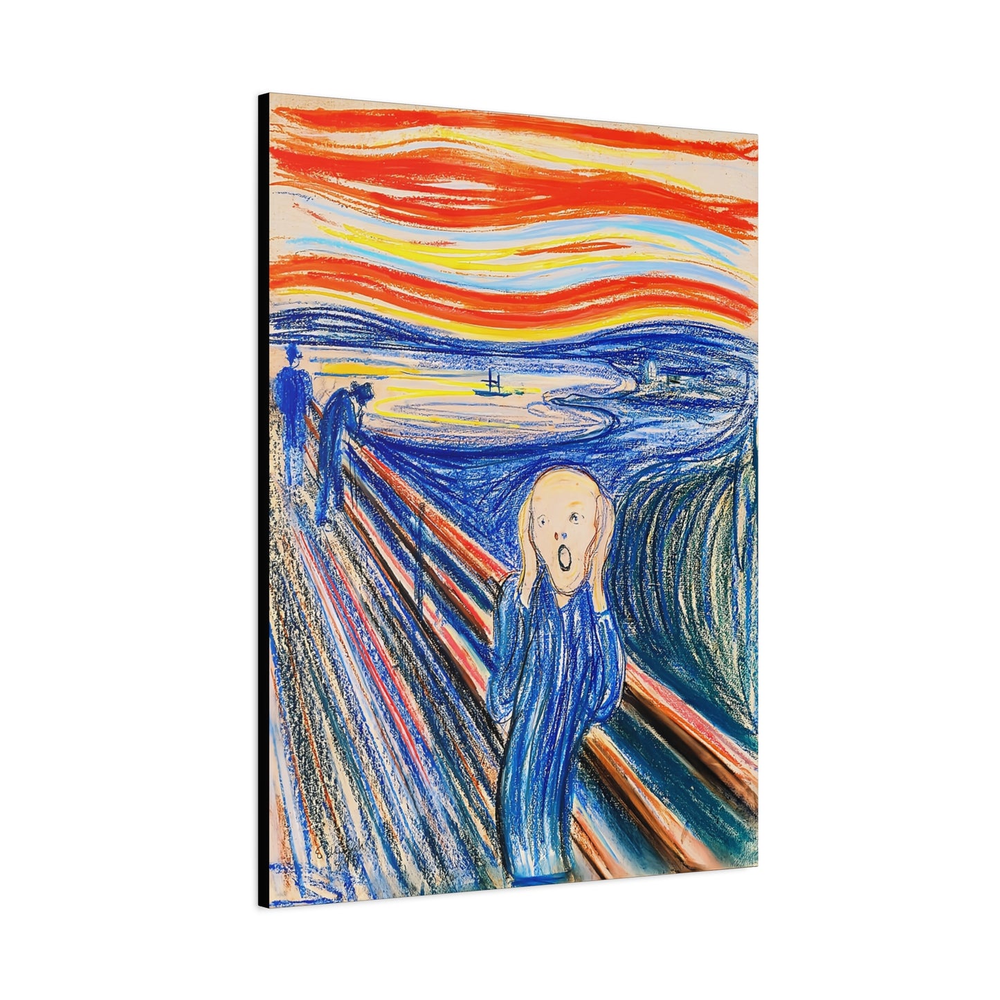 The Scream (1895) color version by Edvard Munch / Reproduction Fine Art sur Toile / Epaisseur 3,2cm - 1'25 po