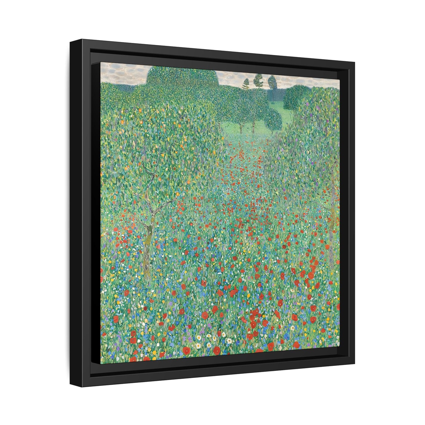 Blühender Mohn Mohnwiese (1907) by Gustav Klimt / Toile encadrée sur caisse américaine