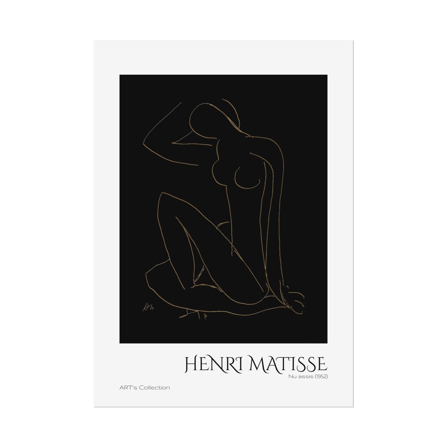 Nu assis (1952) version imposition by Henri Matisse / Affiche imprimée - Série ART's Collection
