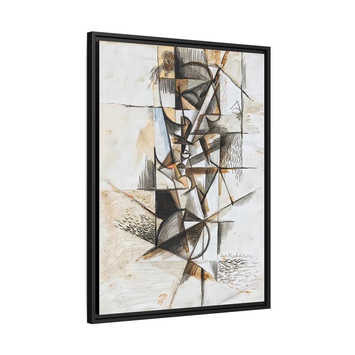 Cubist head (c. 1914) by Antonin Procházka / Toile encadrée sur caisse américaine