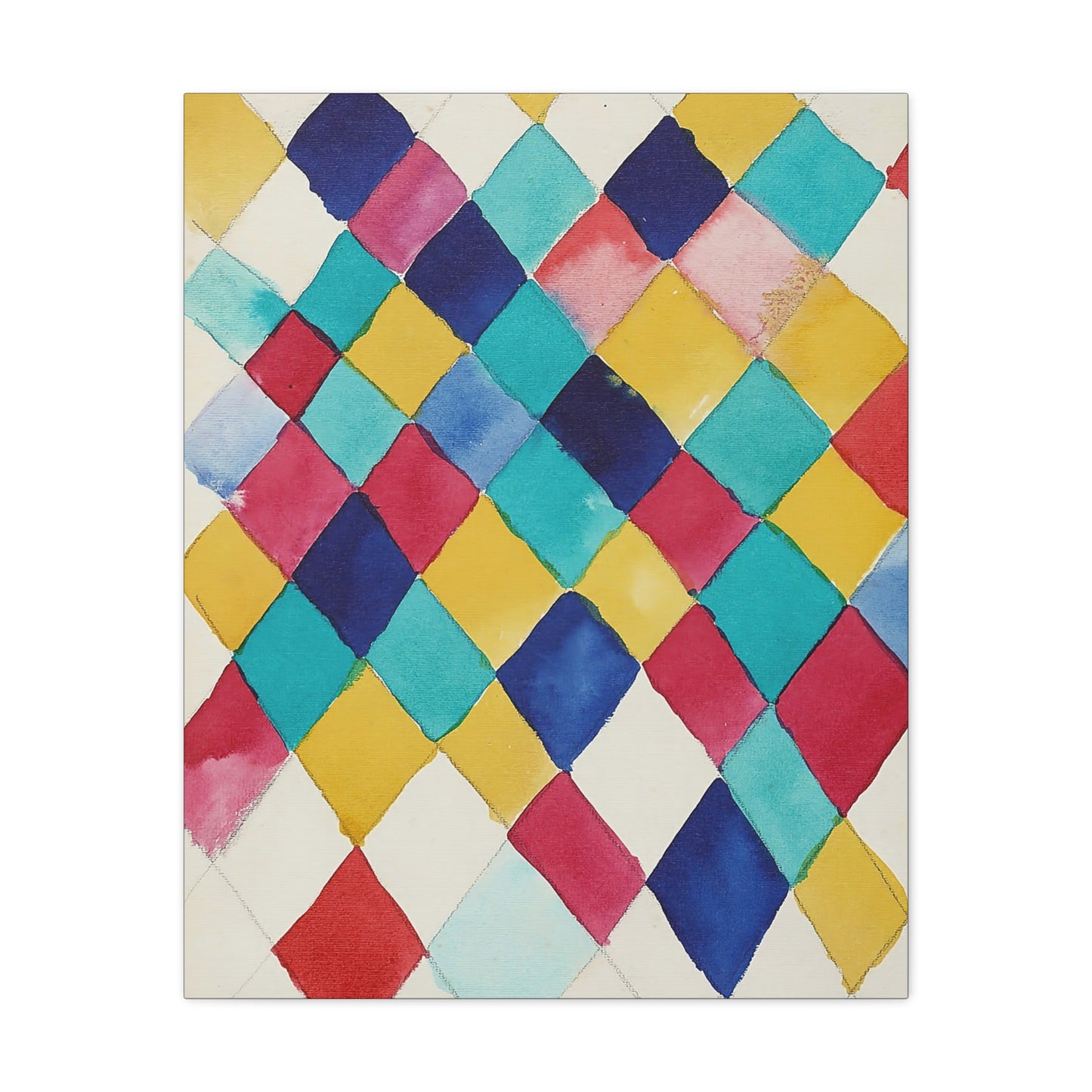 Farbstudie mit Rauten (1913) by Wassily Kandinsky / Reproduction Fine Art sur Toile / Epaisseur 3,2cm - 1'25 po