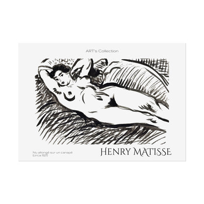 Nu allongé sur un canapé (circa 1927) by Henry Matisse / Affiche imprimée - Série ART's Collection