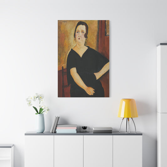 Woman with Cigarette (1918) by Amedeo Modigliani / Reproduction Fine Art sur Toile / Flanc Large Epaisseur 3.2 cm - 1.25 inch