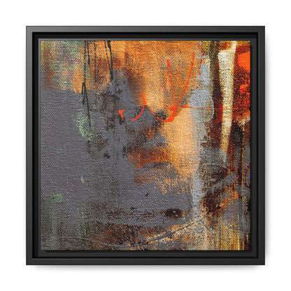 Tableau Beaux Arts Anthracite & Orange "Série Sign Collections" / Toile encadrée sur caisse américaine