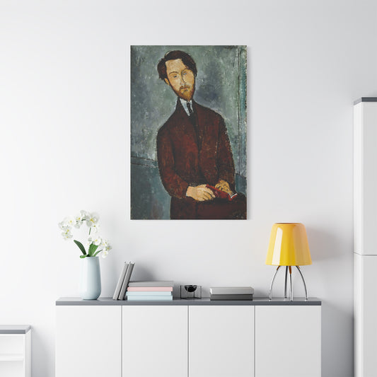 Léopold Zborowski (1911-1920) by Amedeo Modigliani / Reproduction Fine Art sur Toile / Flanc Large Epaisseur 3.2 cm - 1.25 inch