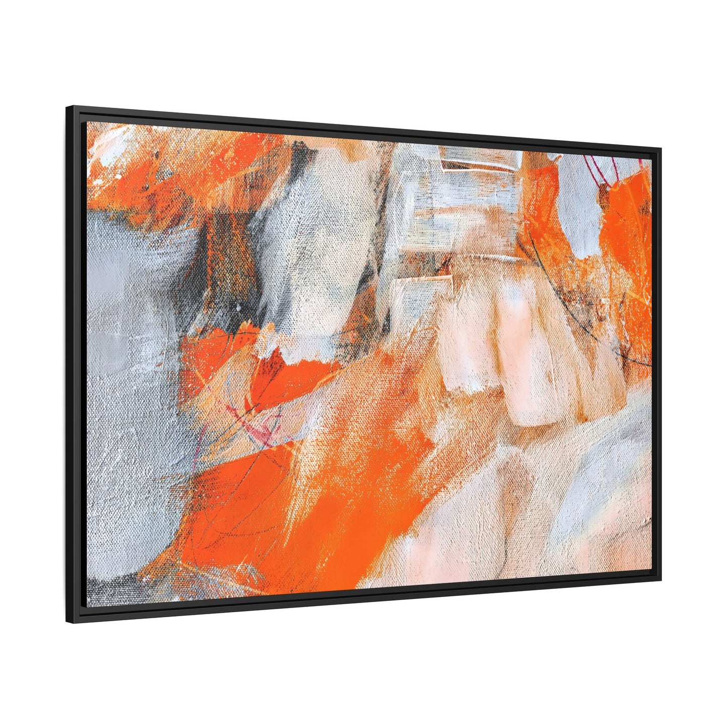 Tableau Intemporel Mandarine "Série Sign Collections" / Toile encadrée sur caisse américaine
