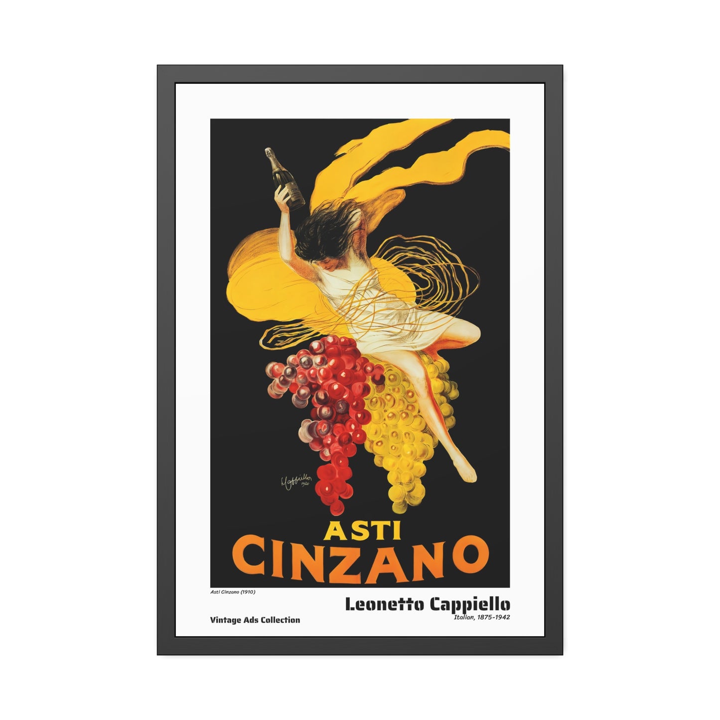 Asti Cinzano (1910) by Leonetto Cappiello / Affiche Encadrée Série Vintage Ads Collection