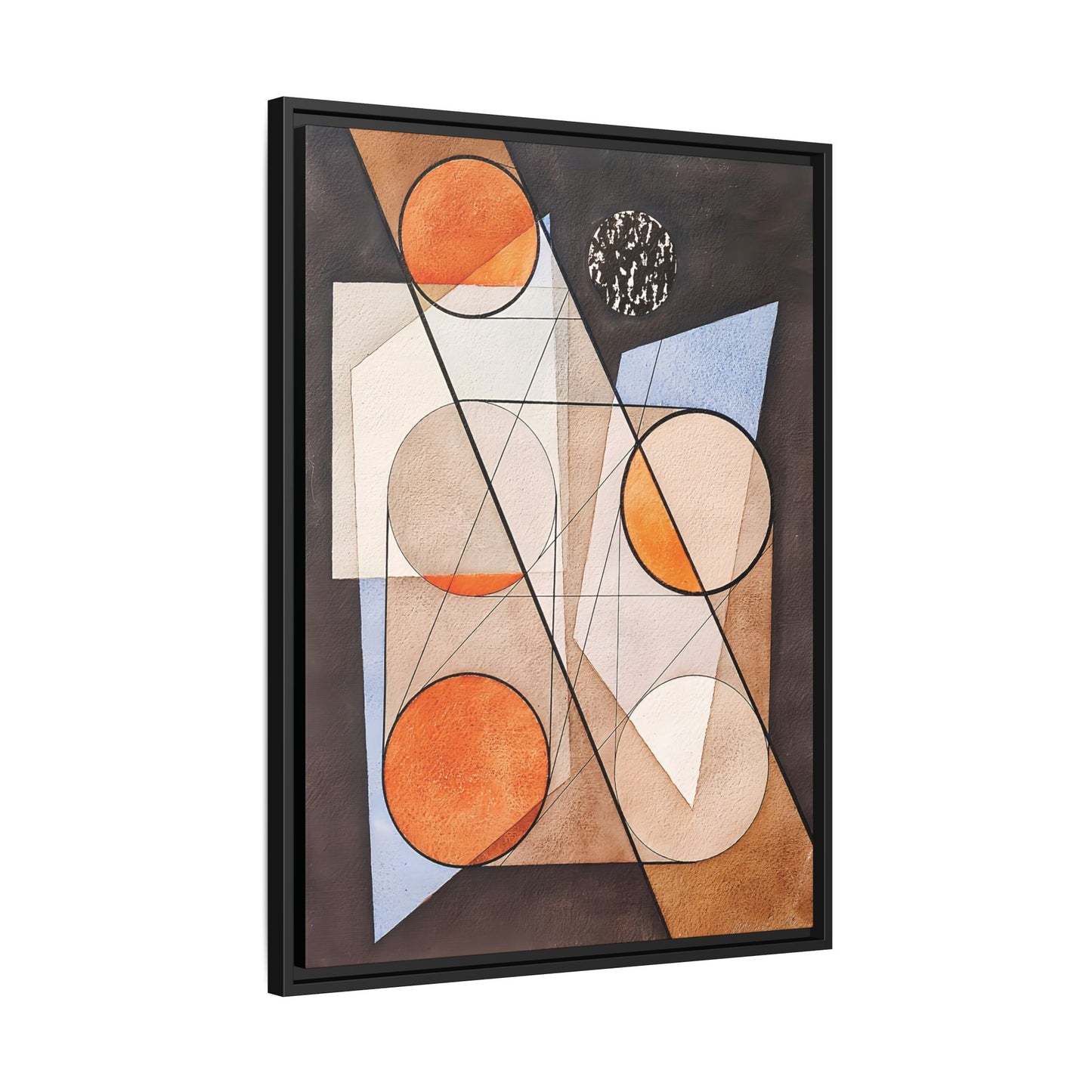 Composition aux cercles symétriques (1932) by László Moholy-Nagy  / Toile encadrée sur caisse américaine