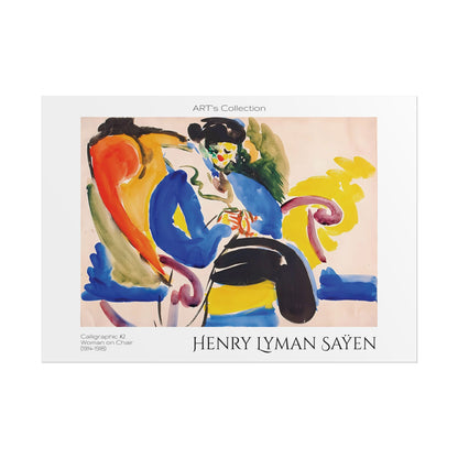 Calligraphic #2 Woman on Chair (1914-1918) by Henry Lyman Saÿen / Affiche imprimée - Série ART's Collection